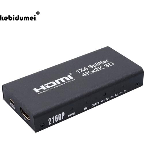 2016 HDMI 1x4 2160P Splitter Real 4K x 2K Amplifier HDMI Switch Switcher 4K x 2K 3D 1 in 4 Out Converter adapter For HDTV