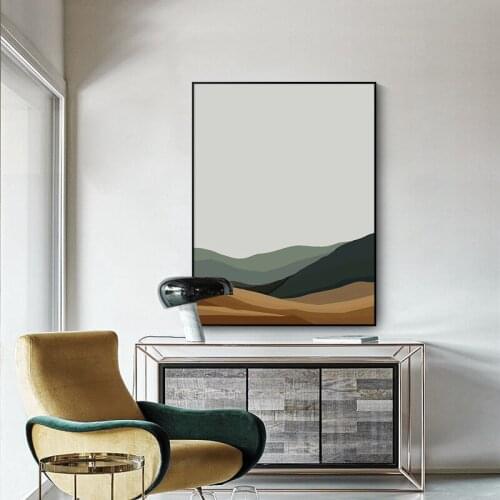 Nordic Abstract Landscape Canvas Painting Modern Mountain Prints and Posters Cuadros Wall Art Picture for Living Room Home Decor