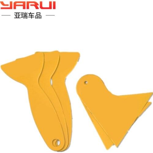 Automobile film sticking blade triangular plastic yellow small scraper straight handle scraper hard color changing tool set