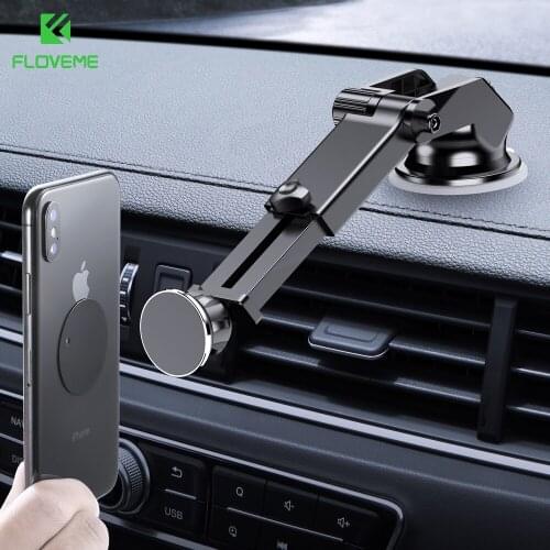 FLOVEME Magnetic Car Phone Holder for Smart Phone Console Suction Cup Magnetic Navigation Bracket for For iPhone 12 11 XR Holder