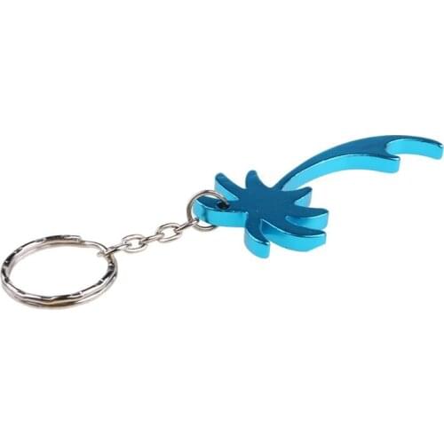 Aluminum Beer Bottle Opener Keychain Palm Tree Mini Bottle Opener Keys Collector