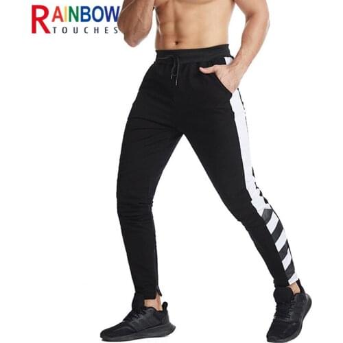 Rainbowtouches 2021 New Outdoor Running Pants Gym Sports Mens Fitness Trousers Moisture Wicking Straight-leg Pocket Pants
