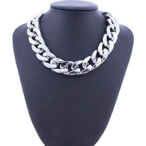 Exaggerated Punk Style Gold Silver Brown Wind Thick Clavicle Chain Choker Necklaces For Women Men Party Statement Jewelry