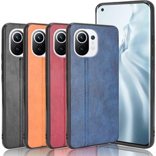 For Xiaomi Mi 11 Case Case Suture Soft Edge PU Leather Hard Phone Cover For Xiaomi Mi 11 mi11 Case 6.81"