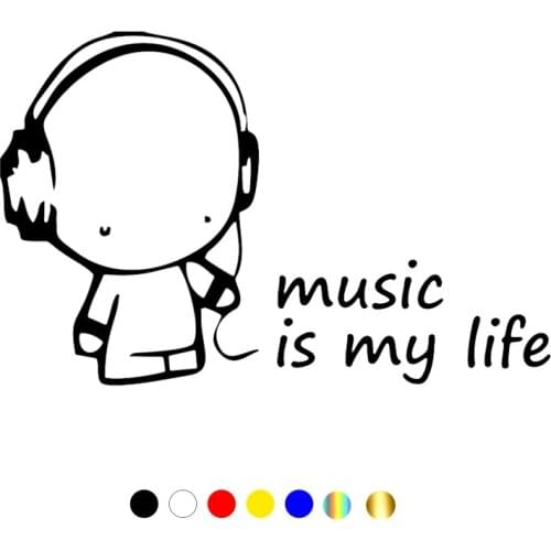 CS-10543# Vinyl Decal Music is My Life Car Sticker Waterproof Auto Decors on Truck Bumper Rear Window