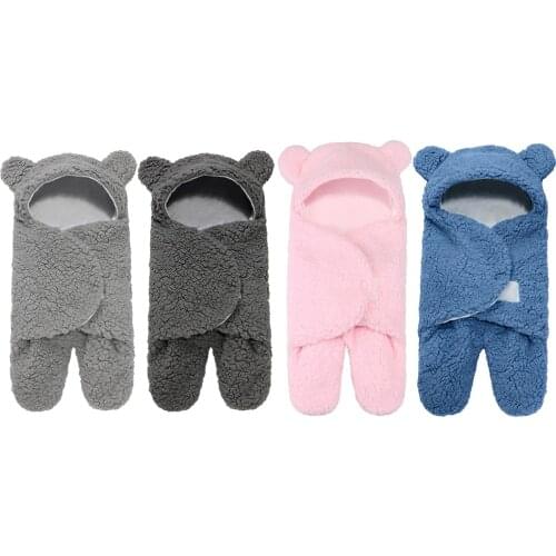 Baby Sleeping Bag Ultra-Soft Fluffy Fleece Newborn Receiving Blanket Infant Boys Girls ClothesSleeping Nursery Wrap Swaddle