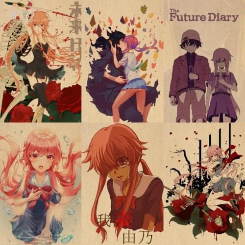 Future Diary Retro Poster Anime Posters Wall Poster Canvas Painting Picture Wall Decor Wall Art Photos for Childrens Room Decor