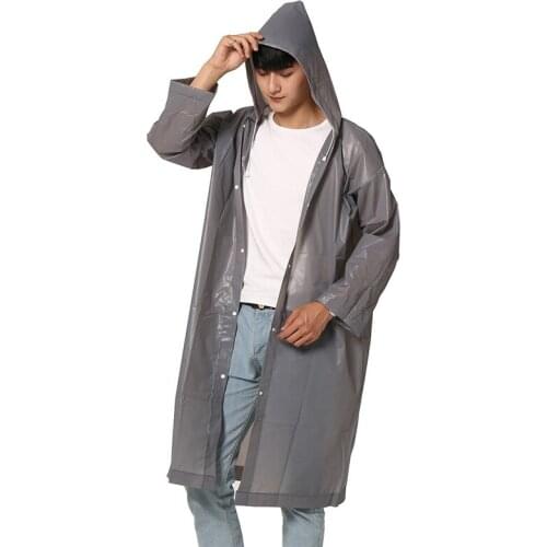 Rain Coat Fashion Women Men Adult Waterproof Gear PEVA Transparent Raincoat Reusable
