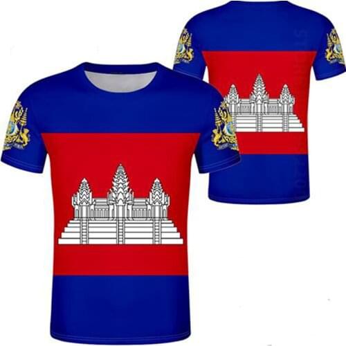 CAMBODIA male diy free custom made name number khm country t shirt nation flag kh khmer Cambodian kingdom print photo clothes