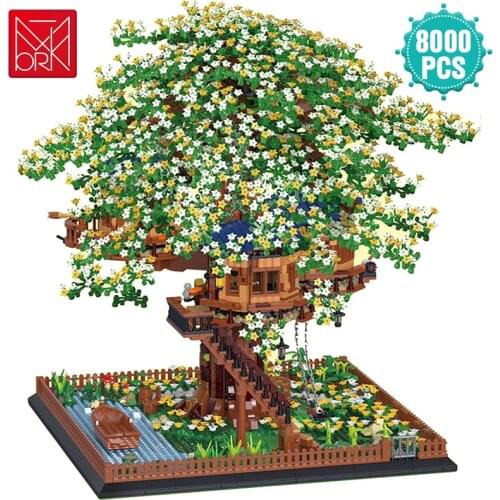 Ideas Architecture Building Block Starry Luminous Tree House With Lights Bricks Toys Birthday Gift For Girlfriend