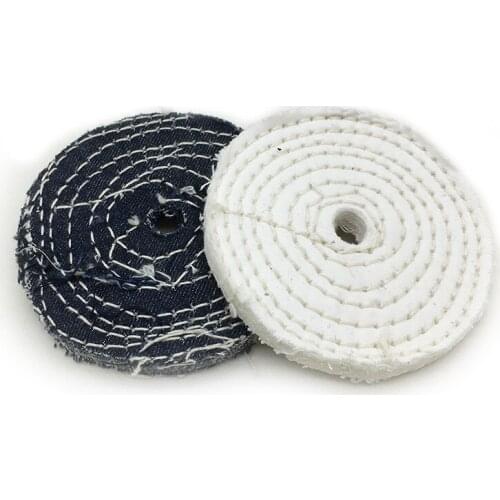 YEODA 100mm Polishing White Cloth Wheel Cowboy Polishing Wheel Mirror Polishing 10mm Hole Cotton Pad Metal Polishing