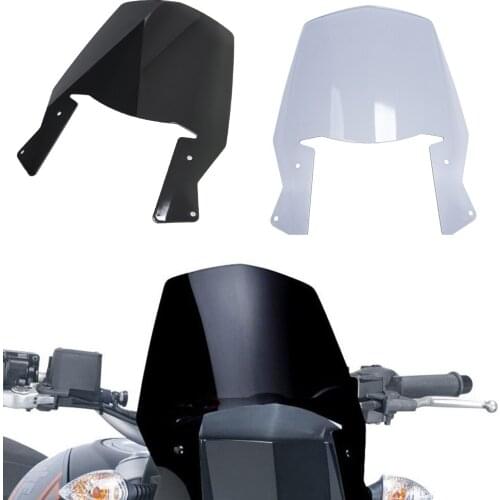 Motorcycle Windscreen Windshield Deflector Protector for Duke 690 R 2012 2013 2014 2015 2016 2017 2018 Smoke Black Windproof