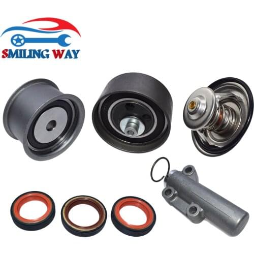 Timing Belt Tensioner & Idler Roller & Camshaft Crankshaft Seals & Thermostat Kit For Audi RS4 S4 A6 2.7T 078109243S 078109479E