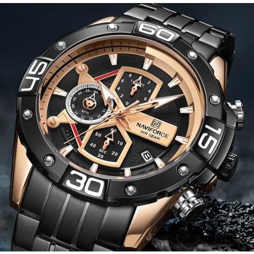NAVIFORCE Mens Watches Luxury Brand Casual Chronograph Sports Luminous Waterproof Fashion Clock Quartz Male Relogio Masculino