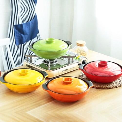 Solid Color Cooking Pots Casserole Nordic Heat Resistant Pig Pot Casseroles Induction Stone Pot Casserole Home Products DH50SG