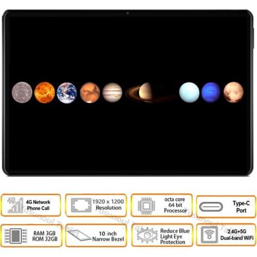 Sales Android 9.0 MT6762 Octa Core 3G 4G LTE 10 inch Tablet PC 2.5D Tempered Glass Tablets 8.0MP Back Camera WiFi Bluetooth GPS