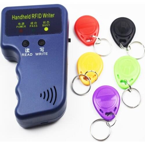 Handheld 125KHz RFID Duplicator Copier Programmer Reader Writer for EM Compatible T5577 Keyfobs Tags Card