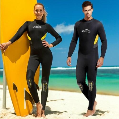 Sbart One Piece 3MM Neoprene Wetsuit Spearfishing Long Sleeve Couple Wetsuits Snorkeling Diving Suit Surfing Dive Triathlon