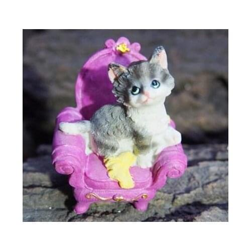 Silicone Mold Village Bar Pastoral Furniture Crafts Cute Cat Shape Molds for Cake Decorations Sofa Kitten Retro Moulds PRZY 001