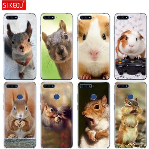 Silicone Cover Phone Case For Huawei Honor 7A PRO 7C Y5 Y6 Y7 Y9 2017 2018 Prime squirrel Guinea Pig Mouse peanut greedy