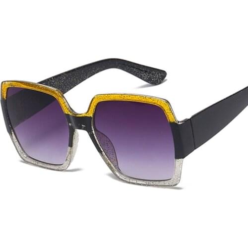 Square Sunglasses Women Fashion Oversized Sun Glasses Male Female Vintage Gradient Shades Shiny Driving Lentes De Sol Mujer