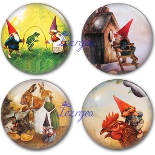 Cute Gnomes glass cabochon, dwarf and Merry Christmas Round photo glass cabochon demo flat back Making findings