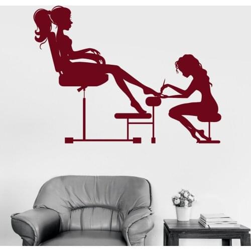 Nail Salon Vinyl Wall Stickers Beauty Spa for Woman Girl Sticker Removable Waterproof Wallpaper Hot Sale Personality Mural SA275