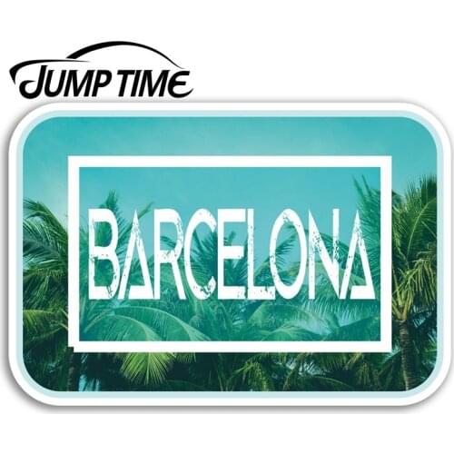 Jump Time Barcelona Vinyl Stickers Spain Travel Sticker Laptop Luggage Decal Truck Window Car Wrap Car Accessories