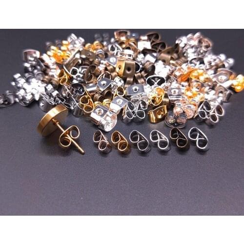 100pcs earring back Stopper Butterfly earplugs Ear Back plug Cap DIY Making Jewelry Stud earrings accessories Plugging Component