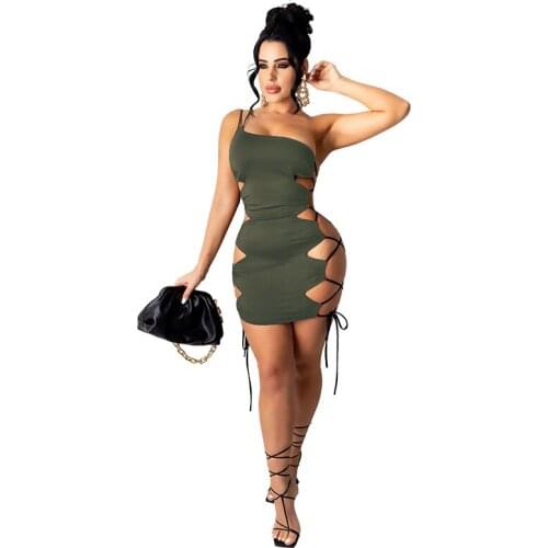 Ladies Summer Womens Clothing 2021 Fashion Milk Silk Multicolor Nightclub Wind Drawstring Sexy Hollow Tight Dress Summer