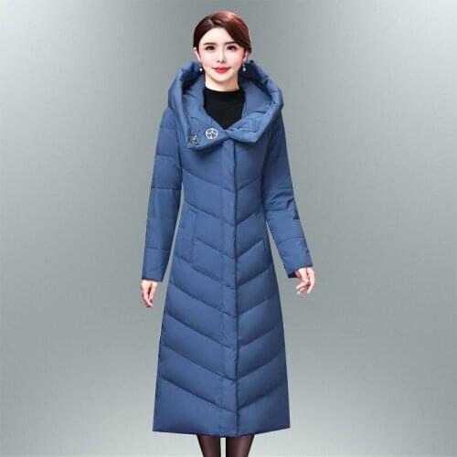 2020 Winter New Fashion Down Jacket Women Hooded Thicken Parka 90% White duck down Coat Windproof Slim Mother Warm Long Overcoat