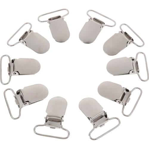 High Quality 10pcs/Lot Metal Hook Pacifier Suspender Clips 25mm for Jacket Clothes Accessories 25mm