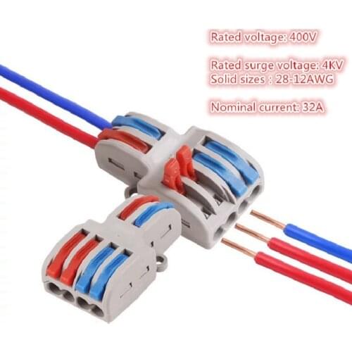 100PCS /Lot Wire Connector 2 In 4/6 Out SPL-42/62 Wire Splitter Terminal Compact Wiring Cable Connector Push-in Conductor