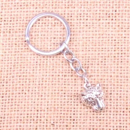 20pcs 19*15mm panther leopard head Pendants DIY Men Car Key Chain Ring Holder Keyring Souvenir Jewelry Gift