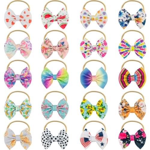 20pc Baby Headband Bow Headbands For Girl Head Band Thin Nylon Hairband Newborn Kids Toddler Hair Accessories For Girl Gifts