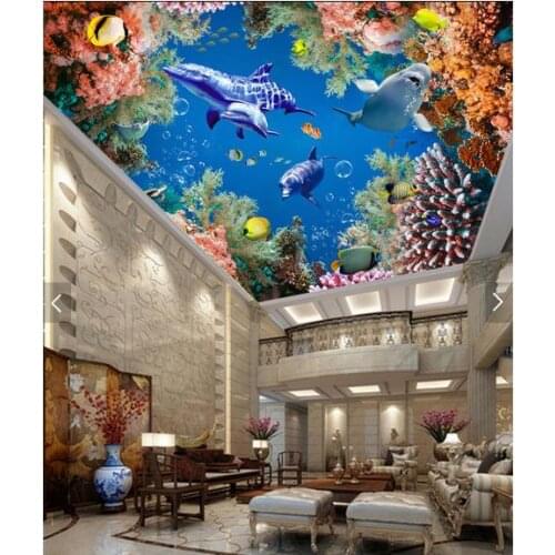3D wallpaper custom 3d ceiling wallpaper murals 3D stereo ceiling zenith frescoes wall paper 3d living room photo wallpaper