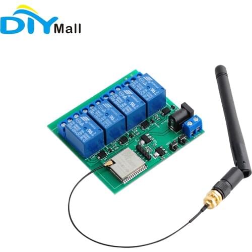 ESP32S 4 Channel Wifi Bluetooth-compatible Relay Module esp32-wroom-32u with 2.4G WiFi Antenna