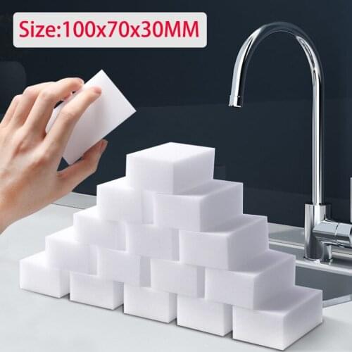 50pcs/lot 100x70x30mm Melamine Sponge White Magic Sponge Eraser for Kitchen Bathroom Cleaner Tools Cleaning Supplies