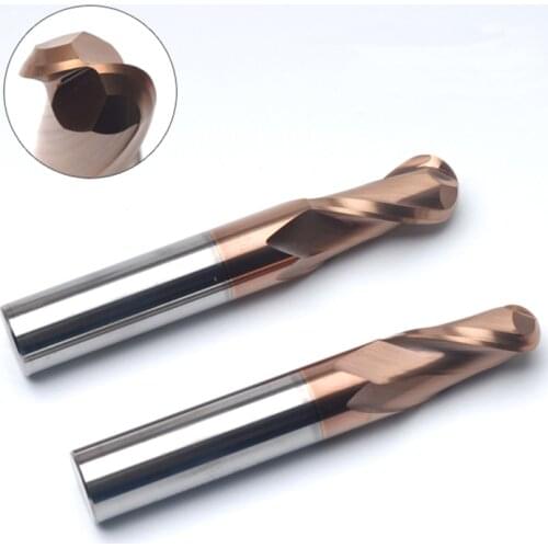 60 Degrees 2 Edge Stainless Steel Tungsten Alloy Ball End Milling Cutter Numerical Control