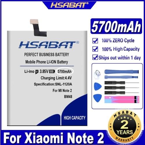 HSABAT 5700mAh BM48 Battery for Xiaomi Note 2 Note2