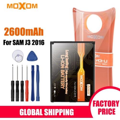 MOXOM Battery For Samsung Galaxy j3 2016 Battery 2600mAh High Capacity Replacement J3 2016 Battery Lithium Polymer battery