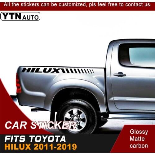 Car decal tailgate straps hilux gradient graphic vinyl car sticker for toyota hilux revo vigo 2012 2013 2014 2015 2016 2017 2018