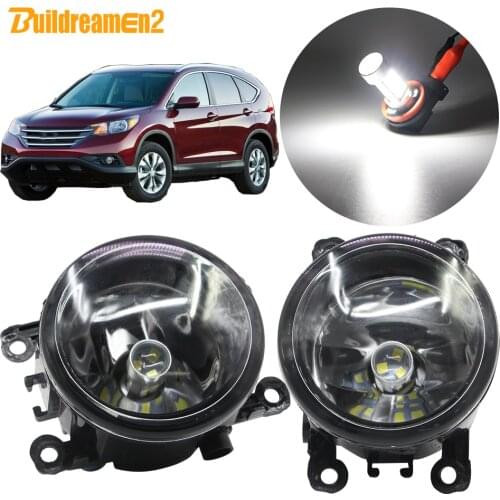 Buildreamen2 For Honda CR-V CRV 2.4L L4 2012 2013 2014 Car H11 Front Fog Light Assembly Lampshade + Bulb DRL 12V Accessories