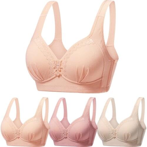 Women Plus Szie Daily Every Day Push Up Breathable Underwear Bra Comfortable Cotton Bra Gift For Mom Fashion Soft Bralette