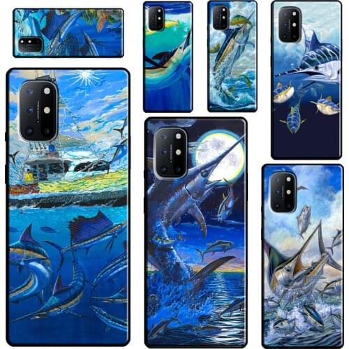 Blue Marlin Painting Case For Realme 6 7 8 Pro GT Neo C21 C11 C3 Q3 Pro Soft Cover For OnePlus 8T 7T 9R 8 9 Pro