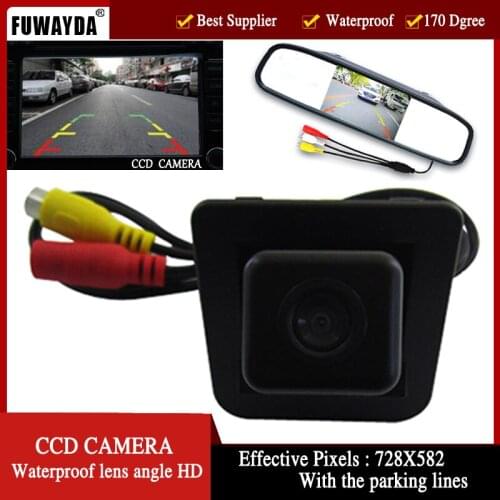 FUWAYDA Color CCD Car Rear View Camera for Mercedes-Benz S-Class S-Klasse GLK300 GLK350 with 4.3 Inch Rear view Mirror Monitor