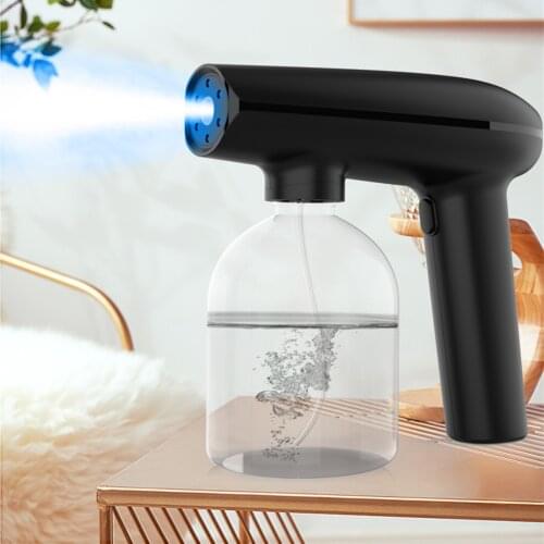 Disinfection Gun Adjustable Fogger Blue Light Wireless Rechargeable Nano Atomizer Large Capacity ULV Electric Sprayer Nozzle