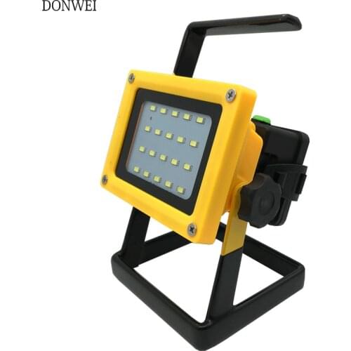 DONWEI 30W 20 LED Portable Rechargeable Work Flood Light Spot Emergency Outdoor Camping Floodlights Power by 3x 18650 battery