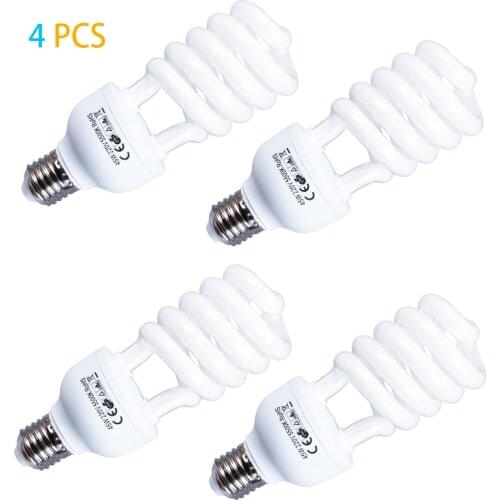 4x45W E27 Base 5500K Bright Photography Daylight Bulb Fluorescent Continuous Lighting Lamp For Softbox Photographic Photo Shoot