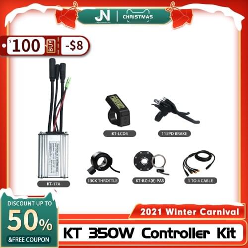 KT Controller Electric Bicycle Motor 36V48V 250W350W with LCD Display Throttle Brake PAS Sensor Ebike Controller Waterproof Kit